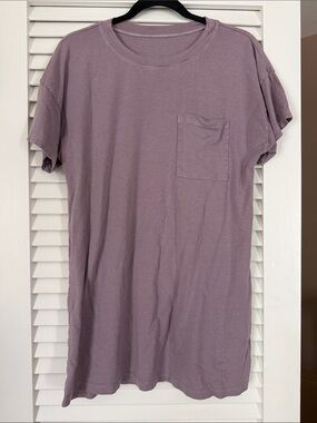 Mate the Label Tencel Organic Cotton Sleep Tee Shirt Dress Mauve Purple Small